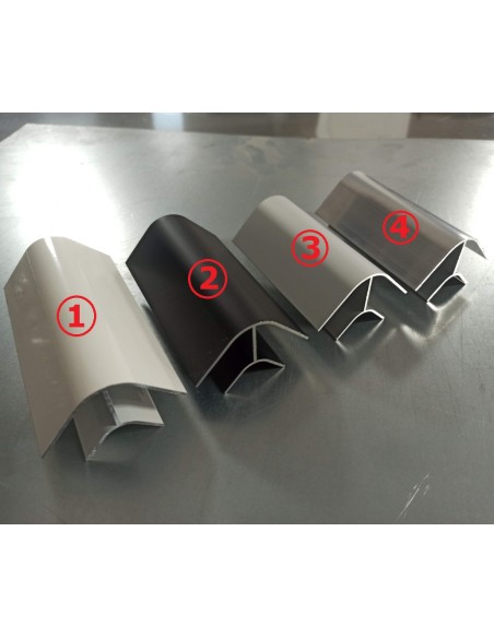 Perfil 90º R. Corto - Anodizado plata especial Camper y autocaravanas