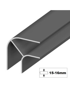 Perfil 90º R. Corto - Anodizado negro especial Camper y autocaravanas