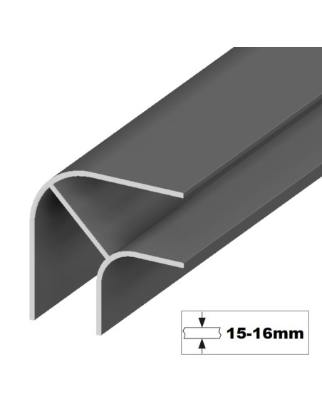 Perfil 90º R. Corto - Anodizado negro especial Camper y autocaravanas