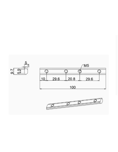 Conector interno 180 grados para perfiles aluminio S20 2020 2040