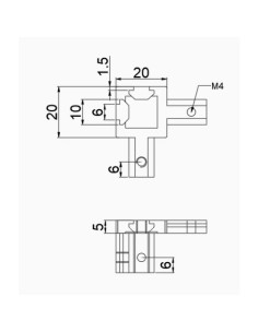 Kit conector de esquina 3 vías para perfiles aluminio 2020 2