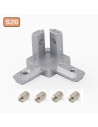 Kit conector de esquina 3 vías para perfiles aluminio 2020