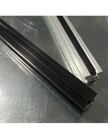 Tapa cubierta ranura 6mm slot cover PVC negro gris