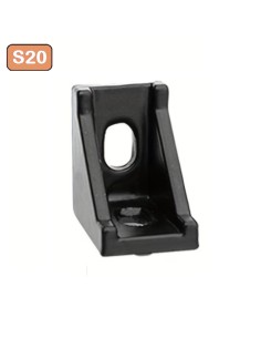 Escuadra 28x28x20 negra para perfil aluminio ranurado Serie 20 - 2020 2040