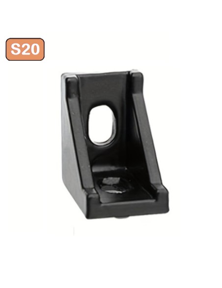 Escuadra 28x28x20 negra para perfil aluminio ranurado Serie 20 - 2020 2040