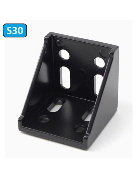 Escuadra fundición aluminio lacado negro 58x58x58mm 585858 Universal