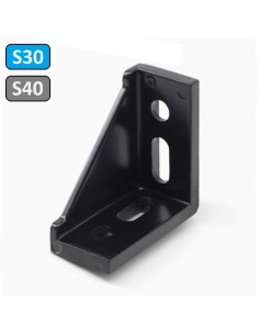 Escuadra de fundición de aluminio lacado negro 58x58x28mm 585828