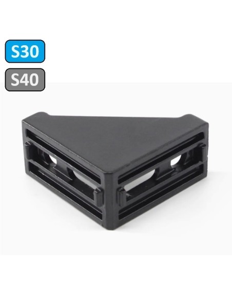 Escuadra de fundición de aluminio lacado negro 58x58x28mm 585828