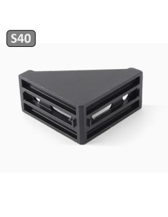 Escuadra de fundición de aluminio lacado negro 78x78x40mm 787840 2