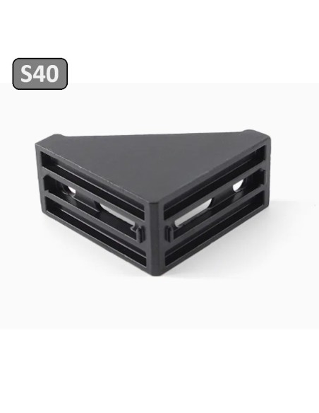 Escuadra de fundición de aluminio lacado negro 78x78x40mm 787840