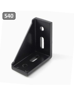 Escuadra de fundición de aluminio lacado negro 78x78x40mm 787840