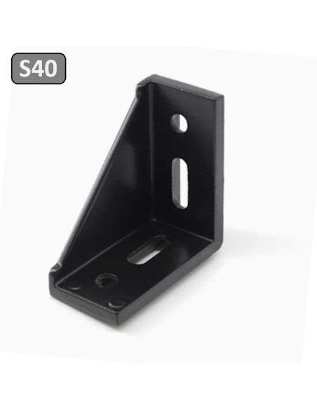 Escuadra de fundición de aluminio lacado negro 78x78x40mm 787840