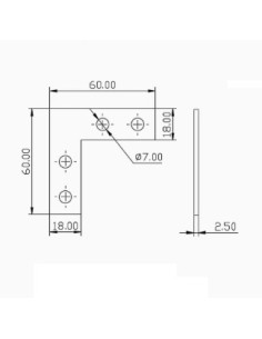 Escuadra lateral externa de acero al carbono - lacado gris 2