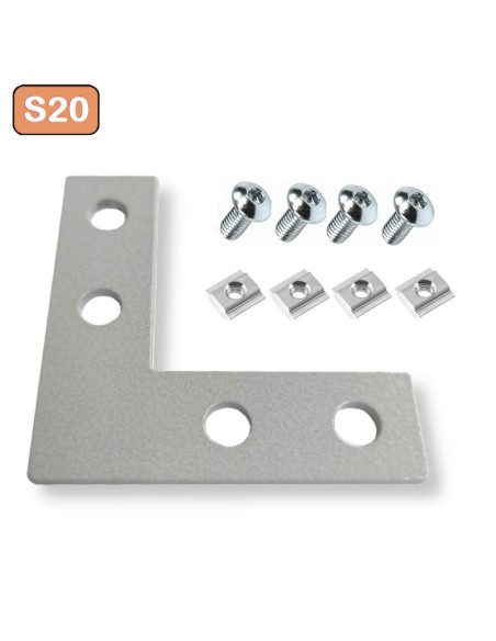 Escuadra lateral externa de acero al carbono - lacado gris