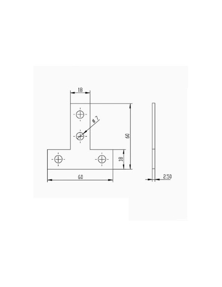 Unión T de acero al carbono para perfiles 2020 - lacado gris