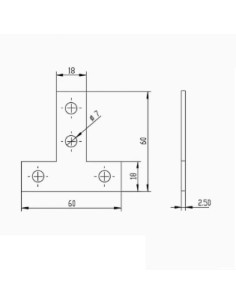 Unión T de acero al carbono para perfiles 2020 - lacado negro 2