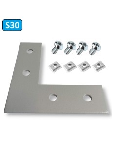 Escuadra lateral externa de acero al carbono - lacado gris PERFIL 3030