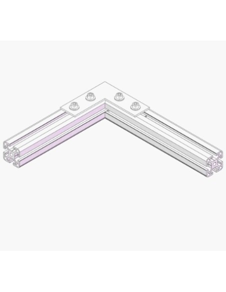 Escuadra lateral externa de acero al carbono - lacado gris PERFIL 3030
