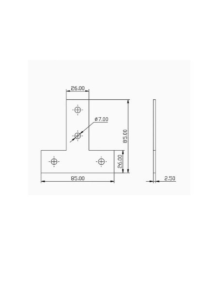 Unión T de acero al carbono para perfiles 3030 - lacado gris