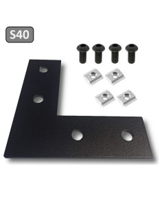 Escuadra lateral externa de acero al carbono lacado negro PERFIL 4040