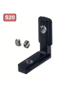 Conector interno 90 grados negro para perfiles aluminio S20 2020 2040