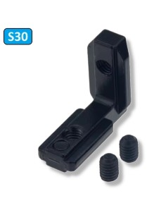 Kit Conector interno 90 grados lacado negro para perfiles 3030 3060