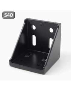 Escuadra de aluminio lacado negro 78x78x78mm 787878 Universal (8080)