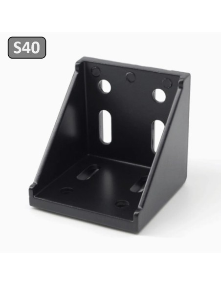 Escuadra de aluminio lacado negro 78x78x78mm 787878 Universal (8080)