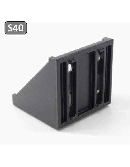 Escuadra de aluminio lacado negro 78x78x78mm 787878 Universal (8080)