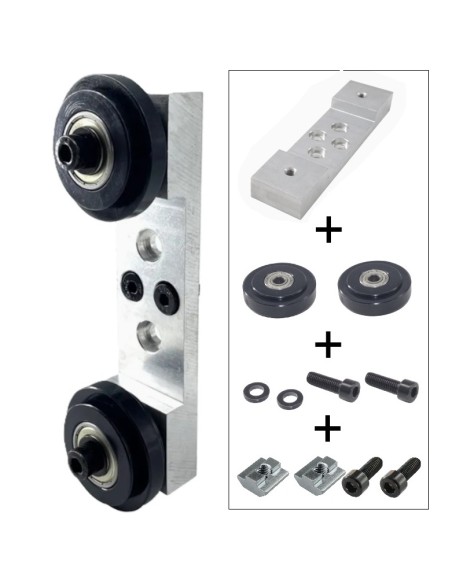 Sistema guiado lineal perfiles 4080 - Aluminio mecanizado y rodillos