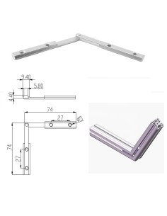 Conector multiángulo lateral para fijación de perfiles modulares 2