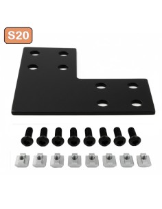 Escuadra lateral externa de acero para perfil 2040- lacado negro