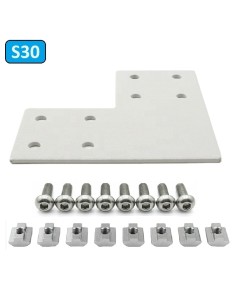 Escuadra lateral externa de acero al carbono - lacado gris PERFIL 3060