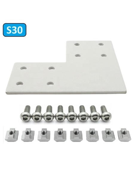 Escuadra lateral externa de acero al carbono - lacado gris PERFIL 3060