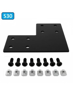 Escuadra lateral externa de acero al carbono lacado negro PERFIL 3060