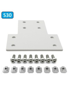 Unión T de acero al carbono para perfiles 3060 - lacado gris