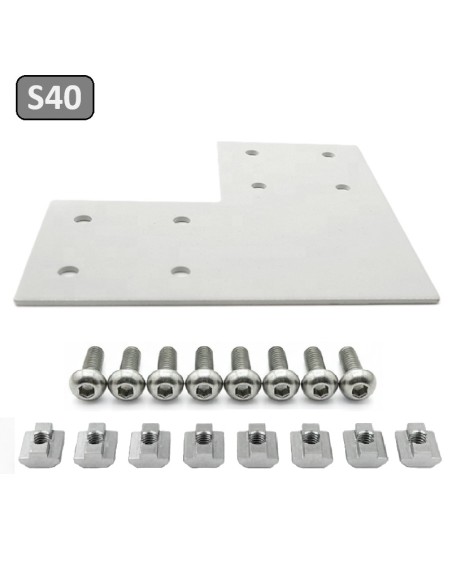 Escuadra lateral externa de acero al carbono - lacado gris PERFIL 4080