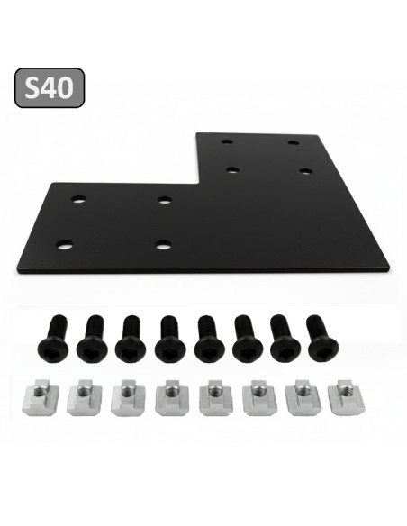 Escuadra lateral externa de acero al carbono lacado negro PERFIL 4080