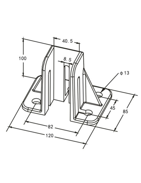 Base para fijación al suelo de estructura de perfil 4040