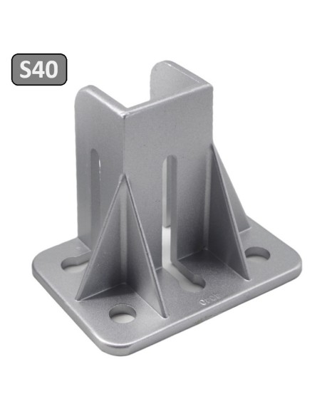 Base para fijación al suelo de estructura de perfil 4040