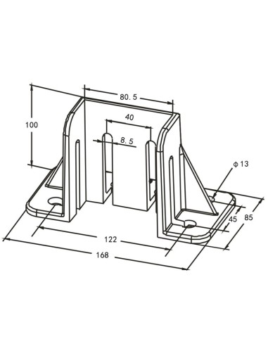 Base para fijación al suelo de estructura de perfil 4080