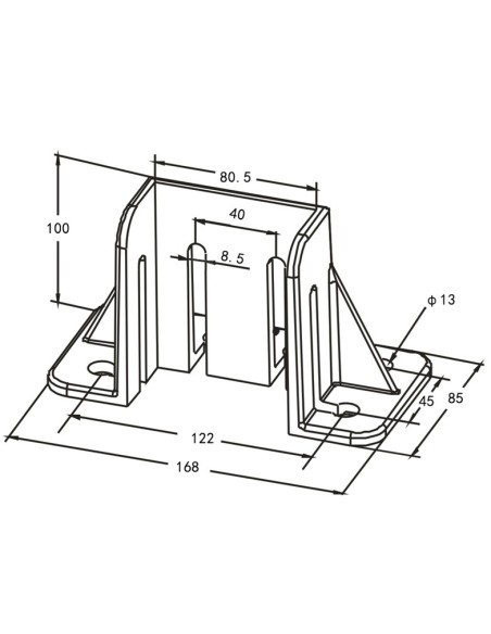 Base para fijación al suelo de estructura de perfil 4080