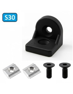 Kit unión giratoria color NEGRO para perfiles serie 30 (3030, 3060)