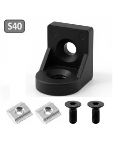 Kit unión giratoria color NEGRO para perfiles serie 40 (4040, 4080)