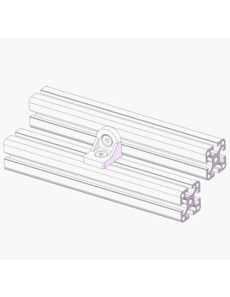 Kit unión giratoria anodizado plata para perfiles serie 40 (4040, 4080)