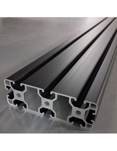 Perfil 40120 Aluminio 6063 T6 anodizado NEGRO, ranura 8mm