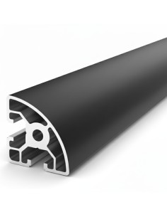 Perfil modular 4040R CURVO Aluminio 6063 T6 anodizado NEGRO, R8 mm