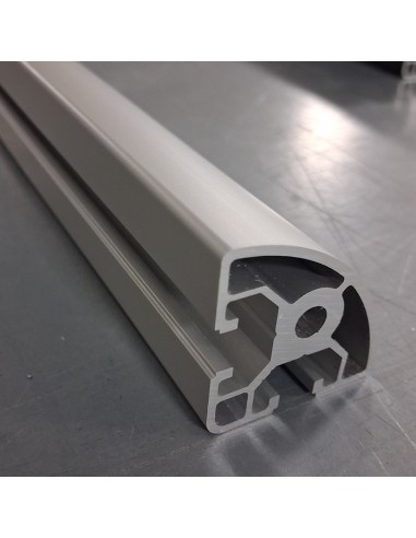 Perfil modular 4040R CURVO Aluminio 6063 T6 anodizado plata, R8 mm