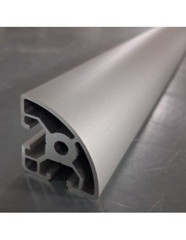 Perfil modular 4040R CURVO Aluminio 6063 T6 anodizado plata, R8 mm