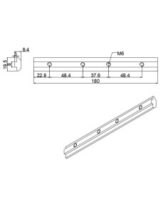 Conector interno 180 grados para perfiles aluminio 4040 4080 40120 8080 2